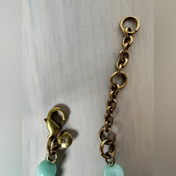 J. Crew Aqua Blue Beaded Bib Necklace statement Graduated Ball Marked nWOT - Picture 5 of 8